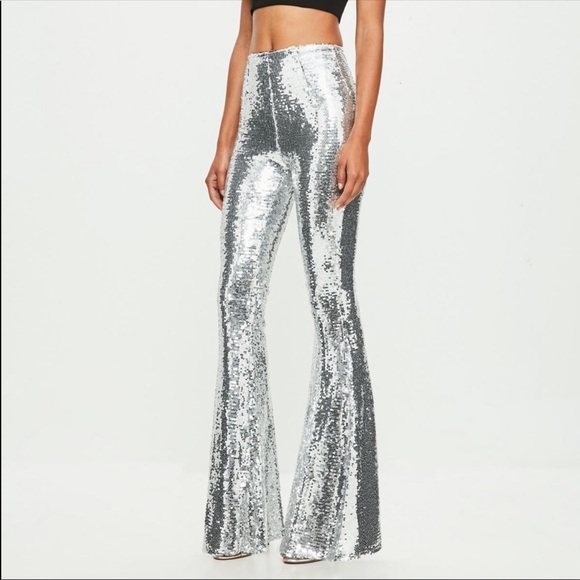 Peace + Love silver sequin flares - Picture 2 of 9